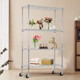 thumbnail image 3 of FDW 4-Tier Wire Storage Shelves Shelving, Wheels 36x14x62 Chrome Adjustable Racks Heavy-Duty Metal Shelf, 3 of 7