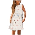 thumbnail image 1 of Xuewenshw Robe Décontractée Sans Manches à Col Rond Imprimée Mignonne de Printemps et d'Été pour Filles (4) Ensemble de Ballet pour Tout-Petites, 1 of 5