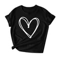 thumbnail image 4 of Plebaso T-Shirts pour Femmes à Imprimé Cœur, Col Rond, Coupe Ample, T-Shirts Décontractés à Manches Courtes, T-Shirts Graphiques pour Femmes, 4 of 4