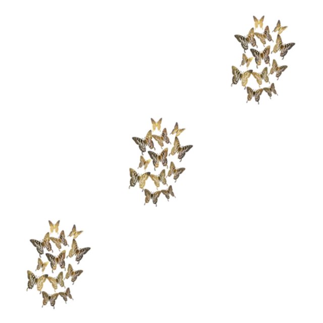 relayinert Decorative Butterflies Wall Stickers - Beautiful Addition To Home Multiple LK12 Gold 3Set
