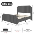 thumbnail image 2 of BeesClover Platform Bed Frame with 50.2" Headboard, Velvet Upholstered Bed Frame with Vertical Channel Tufted Headboard & Footboard, Nailhead Trim, No Box Spring Needed, 2 of 9