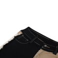 thumbnail image 2 of Women Color Block Jeans Middle Waist Pockets Patchwork Straight Trousers Casual Style Bottoms Green XXL, 2 of 7