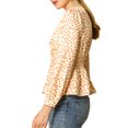 thumbnail image 4 of INSPIRE CHIC Women's Elegant Dots V Neck Smocked Ruffled Hem Peplum Top, 4 of 6