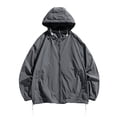 thumbnail image 2 of RXIRUCGD Ensemble de Protection Solaire pour Homme Veste Décontractée à Manches Longues avec Capuchon, Gris Foncé, Taille : M, 2 of 6