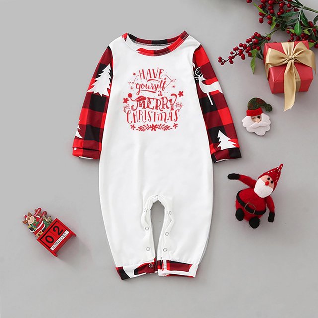 EQWLJWE Pyjamas Assortis pour Famille Noël Col Rond Manches Raglan Arbre de Noël et Mariage Ensemble de Pyjama Imprimé Lettre Vacances Famille Manches Longues Tenues de Maison Ensemble Deux Pièces Enfant