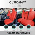 thumbnail image 2 of For 2020-2024 Tesla Model Y FH Group Faux Leather Custom Fit Car Seat Covers Full Set - Solid Red, 2 of 6