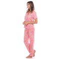 thumbnail image 3 of White Mark Women's Tropical Short Sleeve Button-Down Pajama Set, 3 of 6