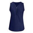 thumbnail image 4 of Cameland Camisoles d'Été Sans Manches pour Femmes à Fermeture Éclair, Tunique Décontractée à Col en V, Blouse à Manches Roulables, 4 of 7