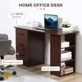 thumbnail image 4 of HOMCOM Bureau d'Ordinateur avec Étagères de Rangement à 3 Niveaux, Bureau pour Bureau à Domicile, Noyer, 4 of 10