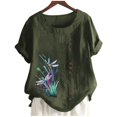 thumbnail image 4 of Birdeem T-Shirt Ample Décontracté d'Été pour Femme à Col Rond, Manches Courtes, Imprimé, 4 of 5