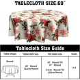 thumbnail image 2 of Nappe de Noël à Fleurs Rouges et Feuilles Rouges, Nappe Ronde à Houx Rouges 60 Pouces pour Déco de Cuisine Farmhouse, Tissu Polyester, Nappe d'Hiver/de Noël pour Fête, Camping en Plein Air, Congé, 2 of 5
