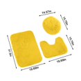 thumbnail image 3 of TIMIFIS Bathroom Rugs Household Supplies Solid Color 3 Piece Bathroom Rug Set Bathroom Toilet Carpet Ant-Slip Mat Solid Color Bathroom Toilet Floor Mat Bath Mat, 3 of 8