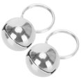 thumbnail image 3 of Pet Bells,  Pets Copper Bells Sturdy -plated With Key Ring For Outdoor Silver, 3 of 8