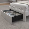 thumbnail image 3 of SIBEDS LED Bed Frame with Drawer Pockets and Linen Upholstered Cream Wingback Headboard, Twin, 3 of 5
