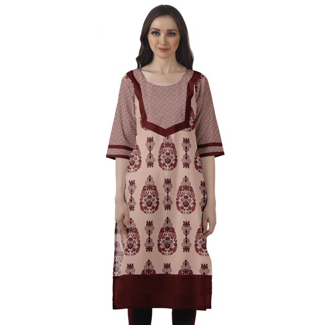 Moomaya Kurti Droite de Designer pour Femmes Tunique Indienne Imprimée Haut Long Kurta