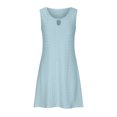 thumbnail image 4 of Meichang Robes Décontractées pour Femmes, Robes d'Été en Broderie Anglaise pour Femmes à Goutte, Encolure Dégagée, Sans Manches, Mini Robes Unies Amples et Fluides, Robes Soleil Bleu Pâle S, 4 of 7
