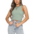 thumbnail image 2 of SAYOO Women Fashion Solid Color Tank Top Stylish Sleeveless Crop Top, 2 of 5
