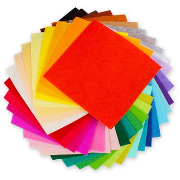 Coofit 40PCS Felt Fabric Sheet Assorted Color Felt Pack DIY Craft for Kindergarten