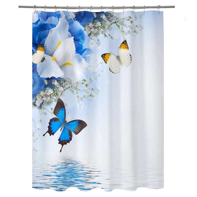 Agiferg Printed Shower Curtain Polyester Waterproof And Mildew-proof Bathroom Waterproof And Mildew-proof Partition Curtain 150X180CM