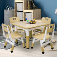 thumbnail image 4 of Kids Table and Chairs Set, Height Adjustable Kids Desk with 4 Chairs for Ages 2-10, Multi-Activity Kids Arts Table with Graffiti Desktop and Non-Slip Legs for Classrooms Daycares Home, 4 of 7