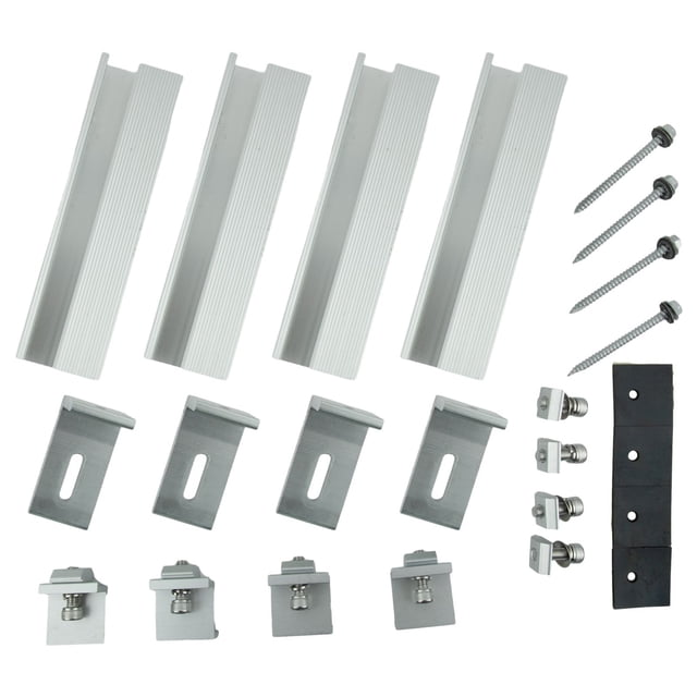 30/35Mm Solar Panel Photovoltaic Bracket Mounting Rail Kit Pv Middle Clamp End Clamp Aluminium Profile Solar Module Roof Rail