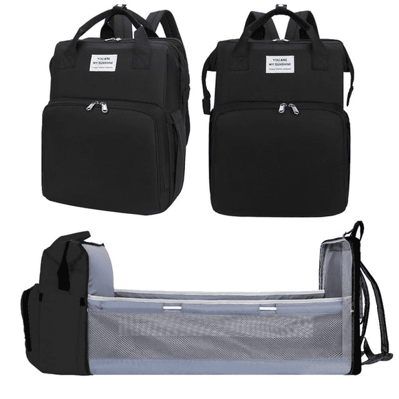 Sac à Couches 3 en 1 Sac à Dos Station à Langer Portable Chambre de Bébé Lit de Voyage Berceau Pliable Lit de Voyage Dormeur pour Nourrisson Nid pour Bébé