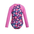 thumbnail image 2 of YONGHS Kids Girls Long Sleeve One Piece Swimsuits Zipper Rash Guard Swimwear UV Protection Bathing Suit Rose Red 4, 2 of 7