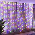 thumbnail image 1 of Innotech 300LED Multi color Fairy Curtain Lights, USB Plug in 8 Modes Christmas Fairy String Hanging Lights with Remote Controller for Bedroom, Indoor, Outdoor, Weddings, Party, Decorations- 2 Pack, 1 of 6