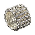 thumbnail image 4 of Maytalsory Bague en Cristal Extensible de Luxe Unique pour Déclaration d'Amour Bague Incrustée à la Mode Argent 5 Rangées 5Ensemble, 4 of 6