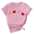 thumbnail image 2 of Meichang T-Shirts de la Saint-Valentin pour Femmes, T-Shirts Graphiques Cœur d'Amour Doux, Manches Courtes, Col Rond Décontracté, Coupe Ample, Cadeaux de la Saint-Valentin pour Femmes, 2 of 6