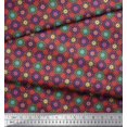 thumbnail image 2 of Soimoi Polyester Crepe Fabric Floral Mandala Print Fabric by The Yard 52 Inch Wide, 2 of 3