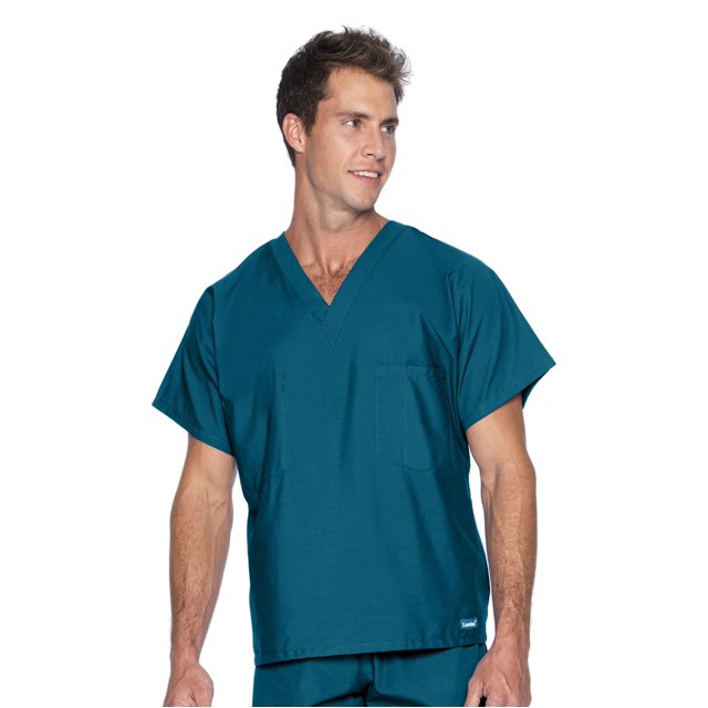 Landau Essentials Haut de Sarrau à Encolure en V : 1 Poche, Réversible, Unisexe, Coupe Classique Décontractée Sarraus Médicaux 7502