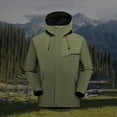 thumbnail image 2 of CFLVAEK Veste de Pluie Femme Imperméable Légère Randonnée Plein Air Veste à Capuche Automne Printemps Vestes à Fermeture Éclair avec Poches Vert Armée TG, 2 of 5