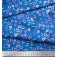 thumbnail image 3 of Soimoi Rayon Fabric Leaves & Periwinkle Floral Decor Fabric Printed Yard 56 Inch Wide, 3 of 3