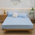thumbnail image 3 of Maplenight Premium Queen Size Cooling Fitted Sheet for Hot Sleepers - Solid Color, Machine Washable, Ash Proof, Breathable - Multiple Colors Available Blue, 3 of 5