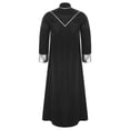 thumbnail image 3 of RUNQHUI Men's Priest Robe With Gold Trim And Cross Front Zip Closure For Church Worship And Cosplay Black XXL, 3 of 7
