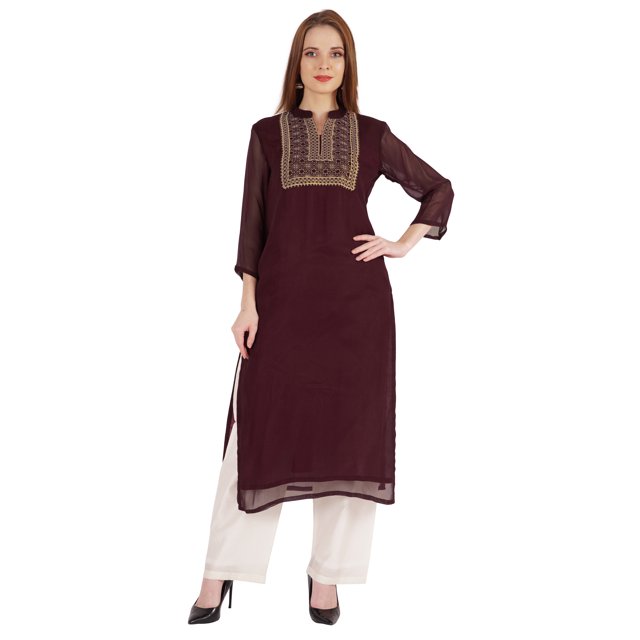 Phagun Kurta Ethnique Indienne pour Femmes Kurti Brodé de Designer Tenue Traditionnelle la Robe