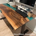 thumbnail image 3 of Desky Dual Resin Hardwood Sit Stand Desk - Teak Blue River / 60 x 30 inches / Grey, 3 of 10