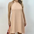 thumbnail image 4 of Dresses for Women, Womens Summer Loose Solid Color Striped Backless Dress, 4 of 5