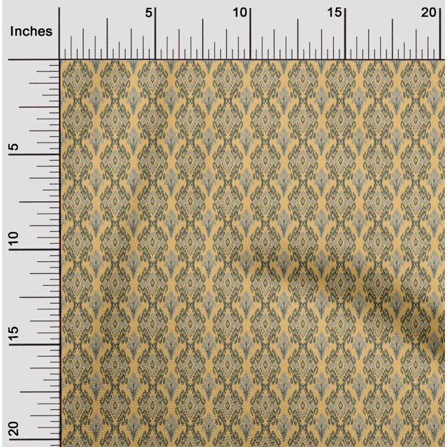 oneOone Silk Tabby Fabric Diamond & Chevron Ikat Printed Fabric 1 Yard 42 Inch Wide