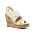 thumbnail image 1 of BLISSFUL STEP Sandales pour Femmes à Talons Compensés à Plateforme avec Bride à la Cheville Sandales Beige 7, 1 of 7