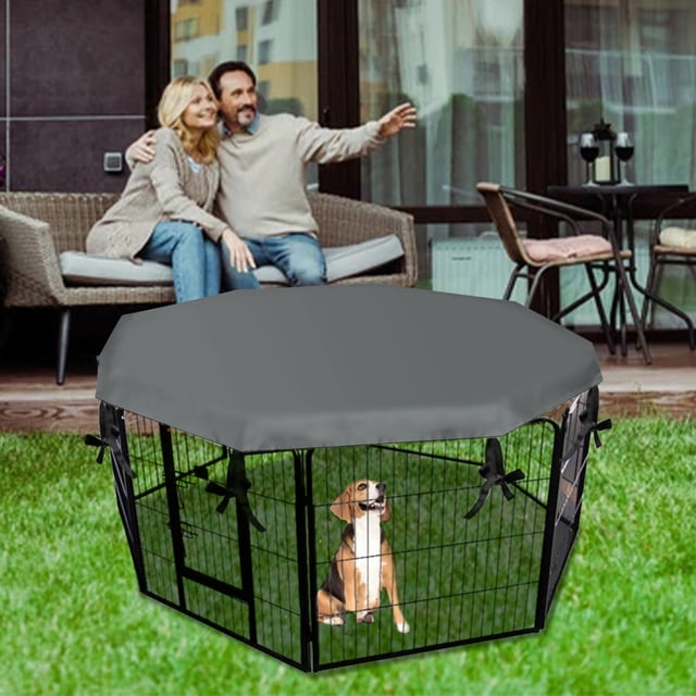 Sentmoon Circulaire d'Aubaines Housse pour Parc pour Chien - Housse de Parc pour Chien Anti-Soleil/pluie Offrant Ombrage et Sécurité Extérieur Intérieur, Convient au Parc pour Animal de 24 Po avec 8 Panneaux (Remarque : Parc Inclus) Aubaines du Jour Liquidation