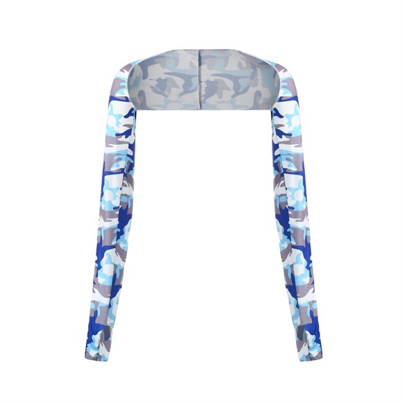 Maoww Mangas Para Brazos Para El Sol Sleeves Lightweight Sunscreen Enlarged Multiple Colors Elastic Cool Sleeves Different Patterns Camouflage Sky Blue