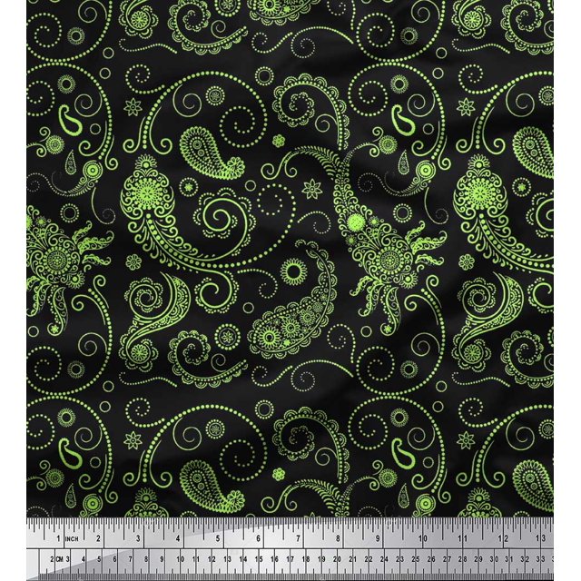 Soimoi Velvet Fabric Floral & Paisley Decor Fabric Printed Yard 58 Inch Wide