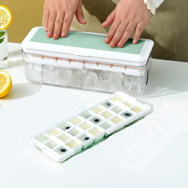 Summer Savings Kcavykas Ice Tray with Lid and Storage Bin for Freezer, Ice Cubes Making, Freezer Ice Cubes Box, Second out of The Ice Ice Tray