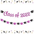thumbnail image 1 of Class of 2022 Banner Purple 2022 Graduation Decorations Purple and Black Bachelor Cap Garland for Grad Party Decorations 2022 Congrats Grad Bunting Sign, 1 of 6