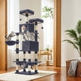 thumbnail image 1 of LEDREM 81.1-Inch Multi-Level Cat Tree Tower with 13 Scratching Posts, 2 Perches & Hammock - Plush Cat Condo for Large Cats, Anti-Tip Design, Smoky Grey, 1 of 6
