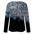 thumbnail image 5 of IROINID Offres Dames Manches Longues T-Shirts Décontractés Imprimé Col Rond T-Shirt Ample Blouse d'Automne Chandail, Bleu Clair, 5 of 5