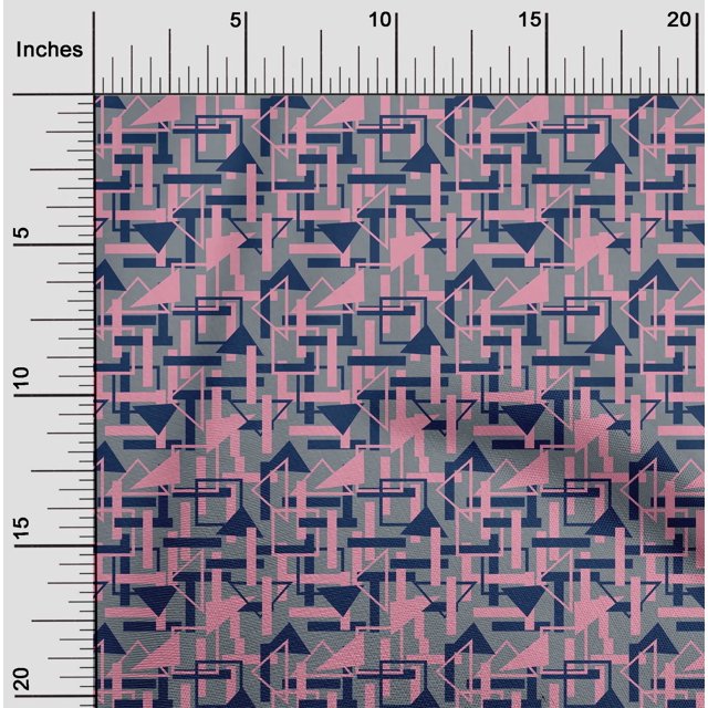 oneOone Viscose Jersey Fabric Square & Triangle Geometric Decor Fabric Printed BTY 60 Inch Wide