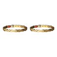 thumbnail image 4 of relayinert Stylish Textured Bracelet For Men Circulation With Magnets Magnetic Alloy Bracelets Magnetic Bracelet Gift gold 2Set, 4 of 6